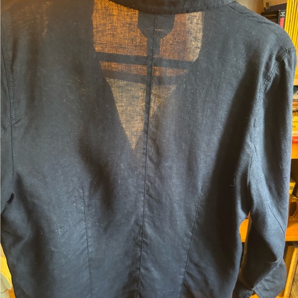 Talbots Black Linen light weight summer jacket size 14. - Picture 16 of 16